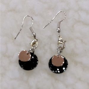 Copper and black earrings